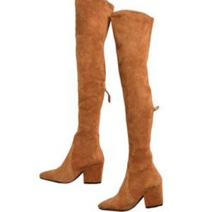 Goodnight macaroon Marlo tan over the knee suede boots